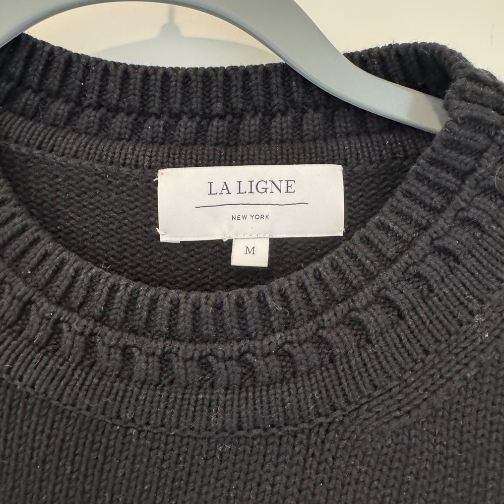 La Ligne Jill Sweater in Black and White Stripes - Picture 3 of 4